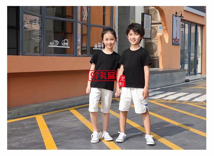 時尚親子裝超親膚柔軟圓領T恤LOGO定制