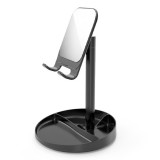 帶鏡子圓盤收納可升降調節桌面懶人伸縮通用平板手機支架