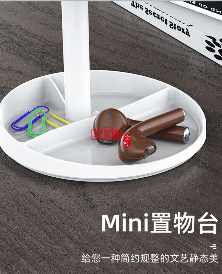 帶鏡子圓盤收納可升降調節桌面懶人伸縮通用平板手機支架