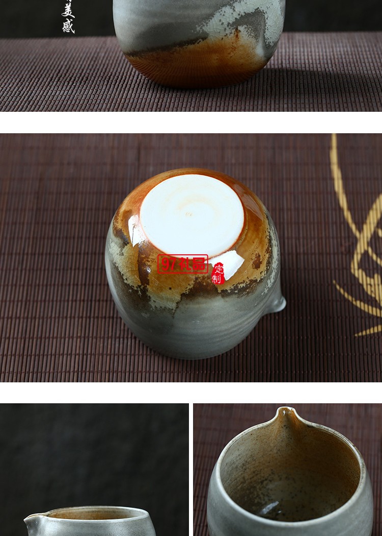 景德鎮手工柴燒公道杯 復古手工杯子陶瓷個人杯 粗陶茶杯直供