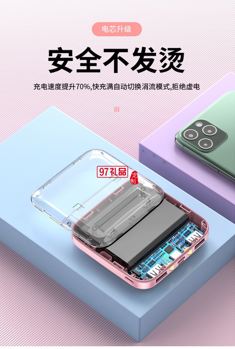 實用商務(wù)禮品套裝 充電寶10000毫安移動電源一拖三數(shù)據(jù)線定制logo