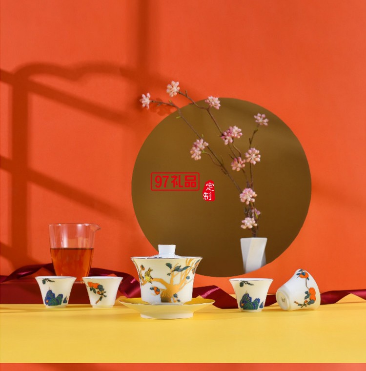 功夫茶具套裝蓋碗分茶器文創國潮中國風泡茶器