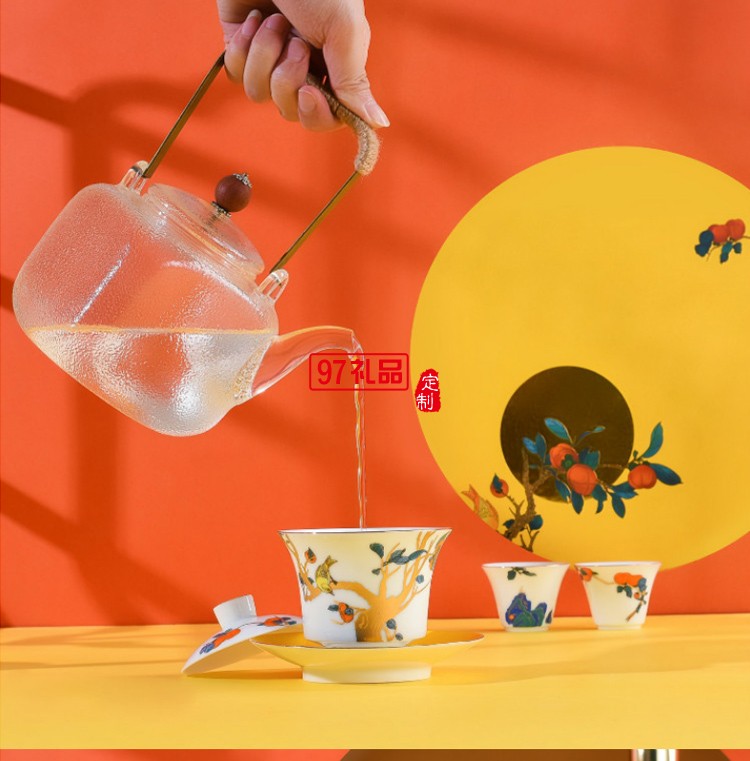 功夫茶具套裝蓋碗分茶器文創國潮中國風泡茶器