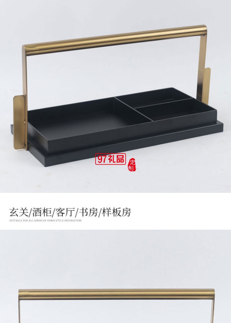 新中式創意客廳餐桌臥室托盤擺件酒店樣板房間軟裝配飾工藝品擺設