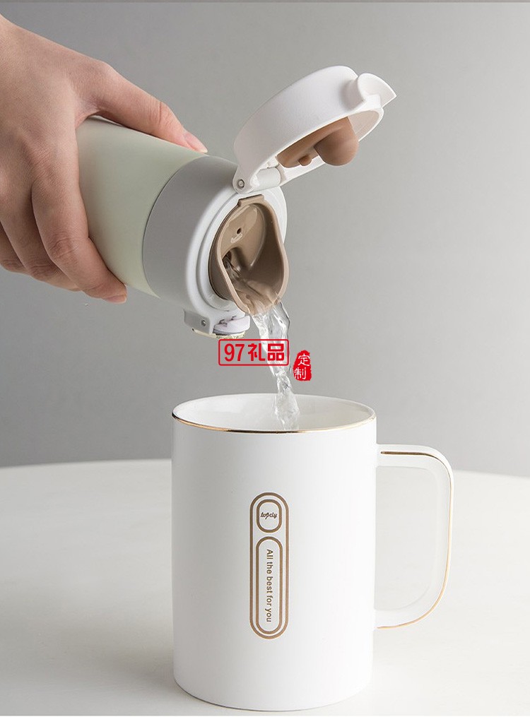 克拉彩扣精致套裝保溫杯陶瓷杯套裝商務系列logo定制