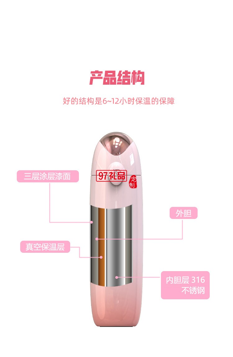 紅帕口紅杯高檔保溫杯水晶杯禮盒女生女神禮物創意保溫杯子精致小巧便攜生日