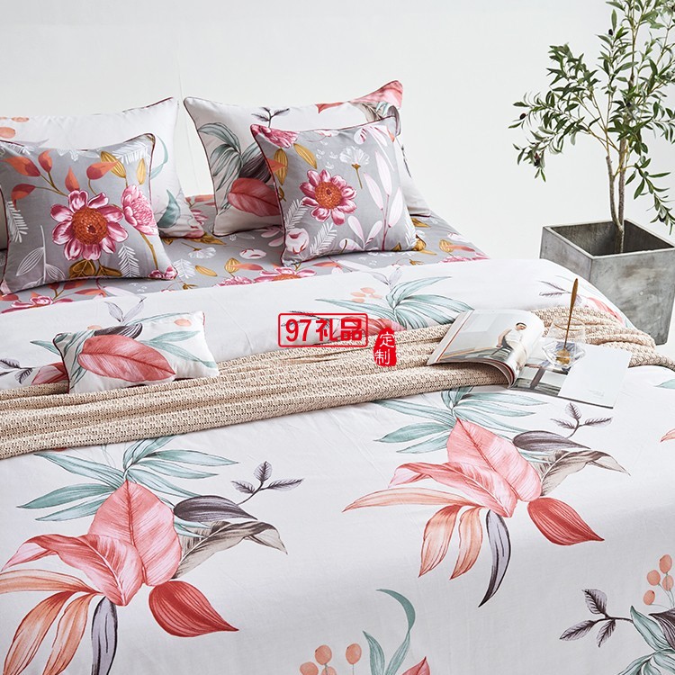 女神禮品法國啄木鳥花為棉全棉雙面四件套-蕙質蘭心