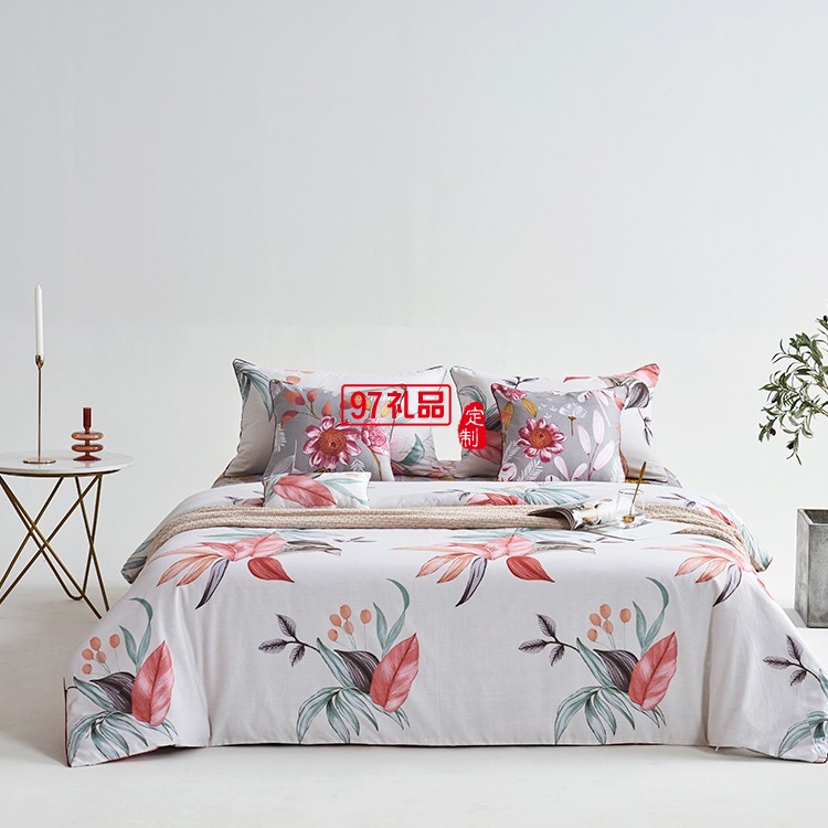 女神禮品法國啄木鳥花為棉全棉雙面四件套-蕙質蘭心