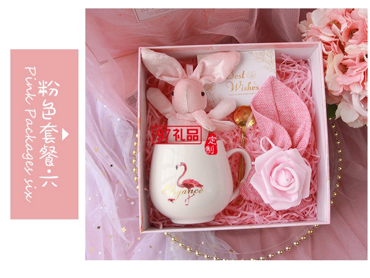 女神網紅禮品陶瓷別干花公仔禮盒糖果禮盒