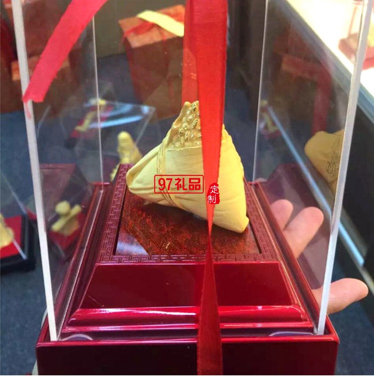 寓意一生金  端午節絨沙金粽紀念禮品擺件