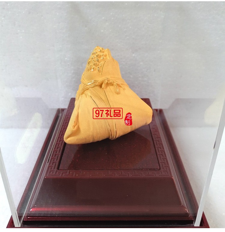 寓意一生金  端午節絨沙金粽紀念禮品擺件