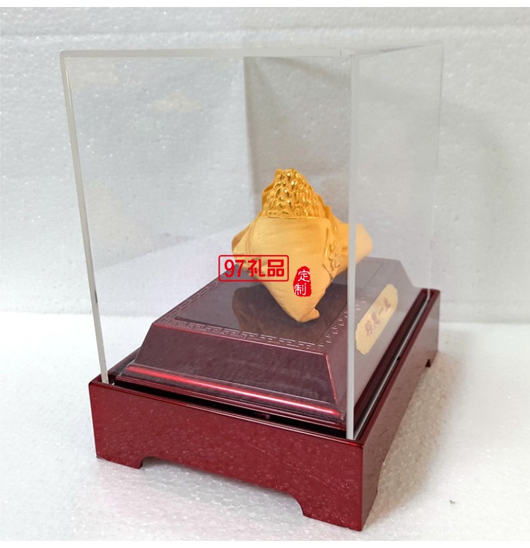 寓意一生金  端午節絨沙金粽紀念禮品擺件