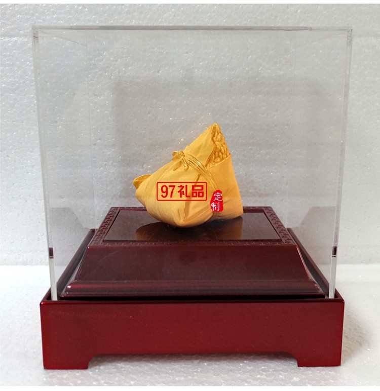 寓意一生金  端午節絨沙金粽紀念禮品擺件