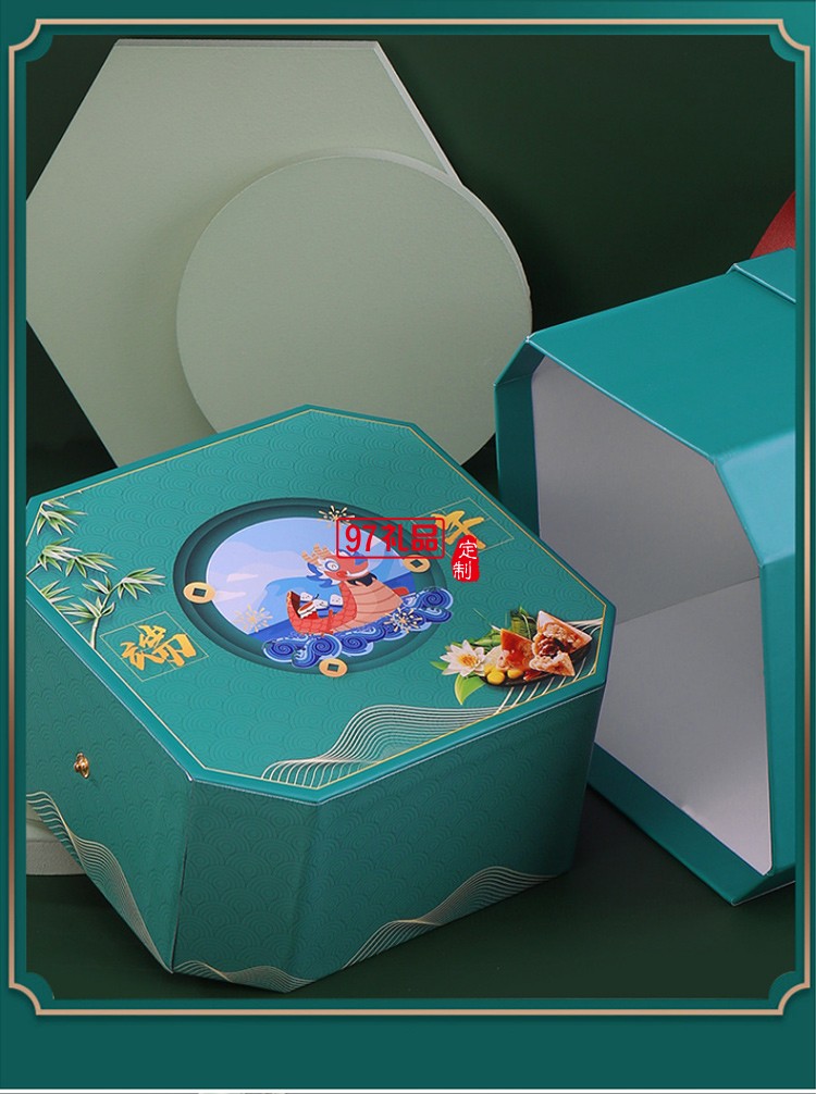 創意現貨八角創意手提端午粽子包裝盒6個裝空盒定制LOGO禮盒