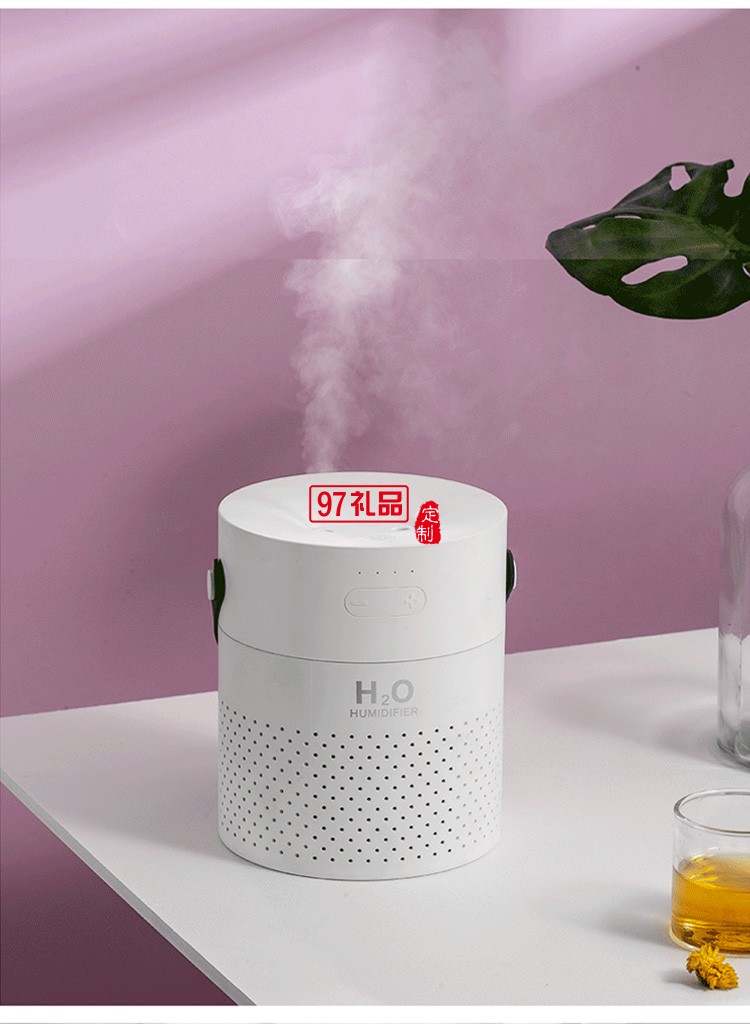 創意新品雙噴加濕器大容量1.1L內置電池充電款家用凈化器