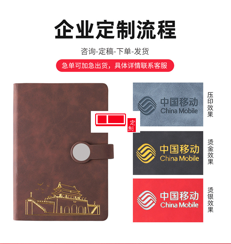 時尚復古圓形方形搭扣筆記本