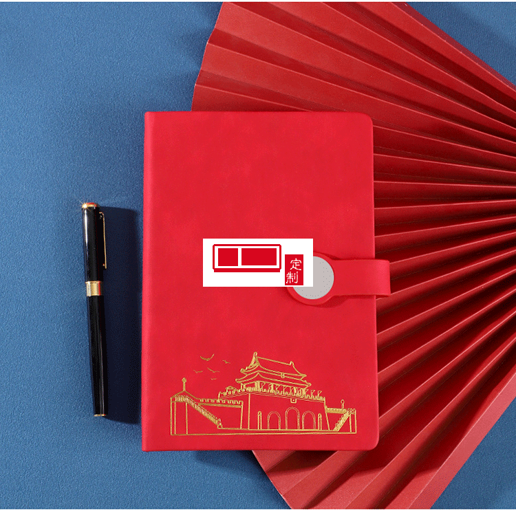 時尚復古圓形方形搭扣筆記本