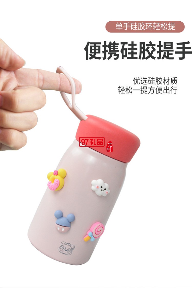 新品創意卡通不銹鋼吸管保溫杯 時尚網紅保溫杯冬季隨手杯 可定制logo