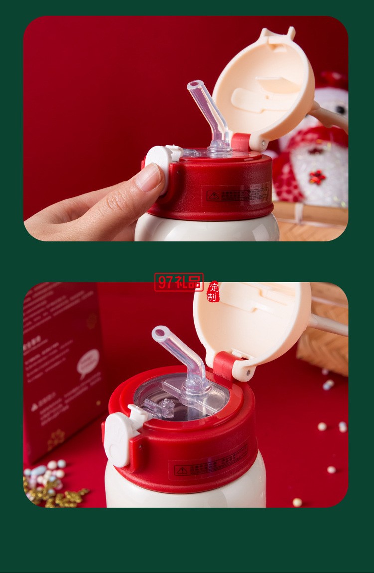 新品圣誕節不銹鋼保溫杯 隨手可愛保溫杯冬季必備 可定制logo 