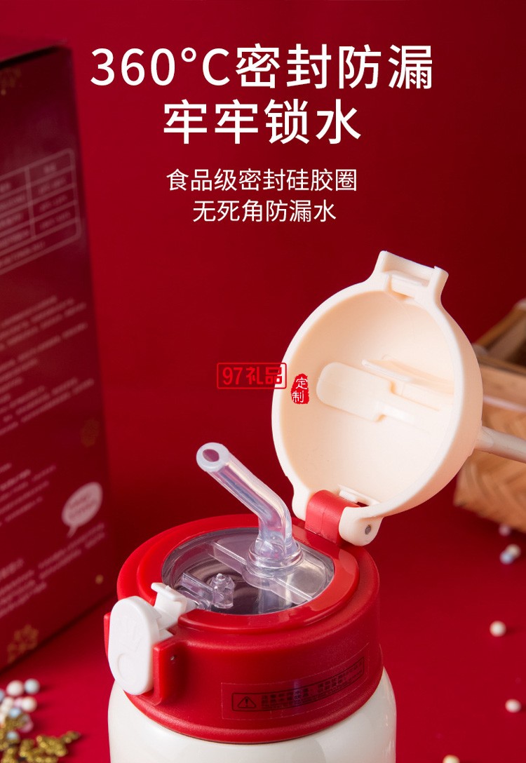 新品圣誕節不銹鋼保溫杯 隨手可愛保溫杯冬季必備 可定制logo 