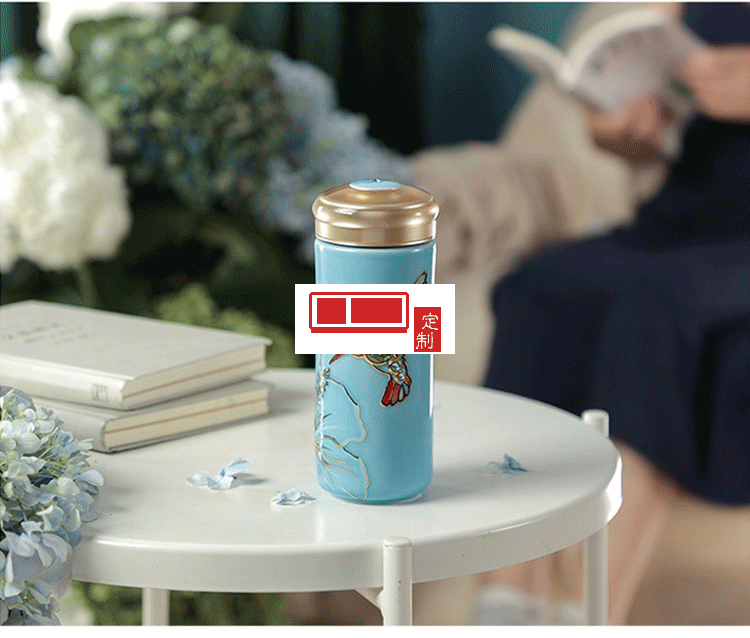 乾唐軒活瓷 吉星蜂鳥陶瓷杯隨身水杯商務創意禮品杯送客戶伴手禮