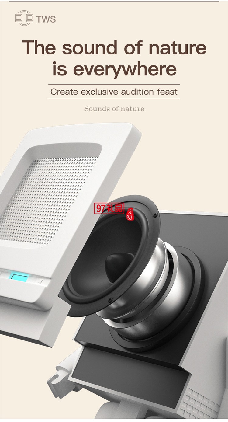  USB充電迷你藍牙小音箱 復古機器人音箱定制公司廣告禮品