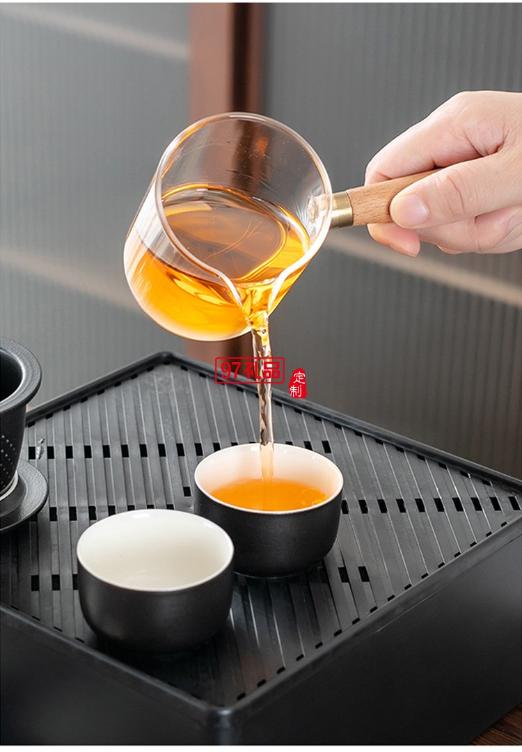 新品創意陶瓷便攜旅行茶具套裝茶盤皮包戶外一壺四杯 可定制logo