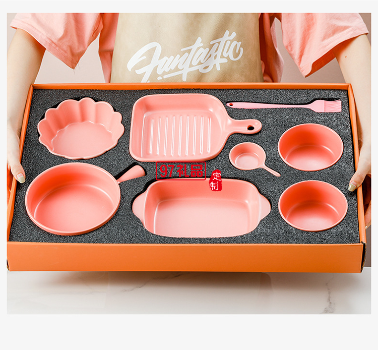 網紅ins大烘焙套裝禮品碗碟套裝陶瓷餐具可愛烤盤禮盒套裝伴手禮