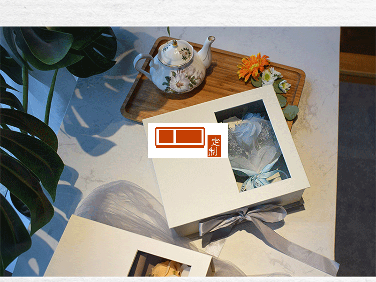  圣誕節香薰鮮花花束禮物套裝禮盒