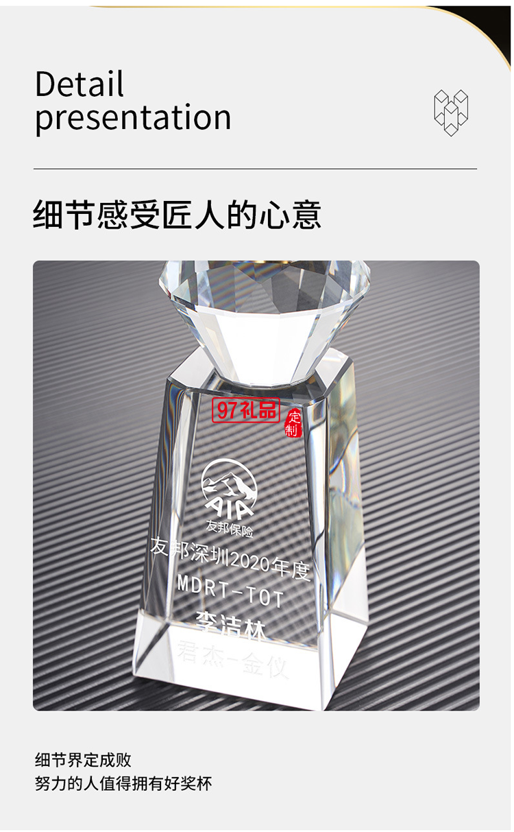 創意年會員工獎杯 表彰團隊 可定制LOGO