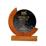 木質獎牌 優秀員工比賽頒獎紀念水晶獎杯擺件