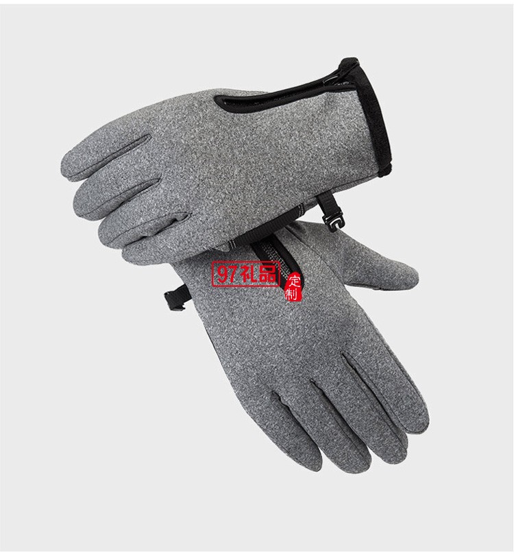 定制觸屏手套冬季騎行防風防水拉鏈男女戶外滑雪活動小禮品