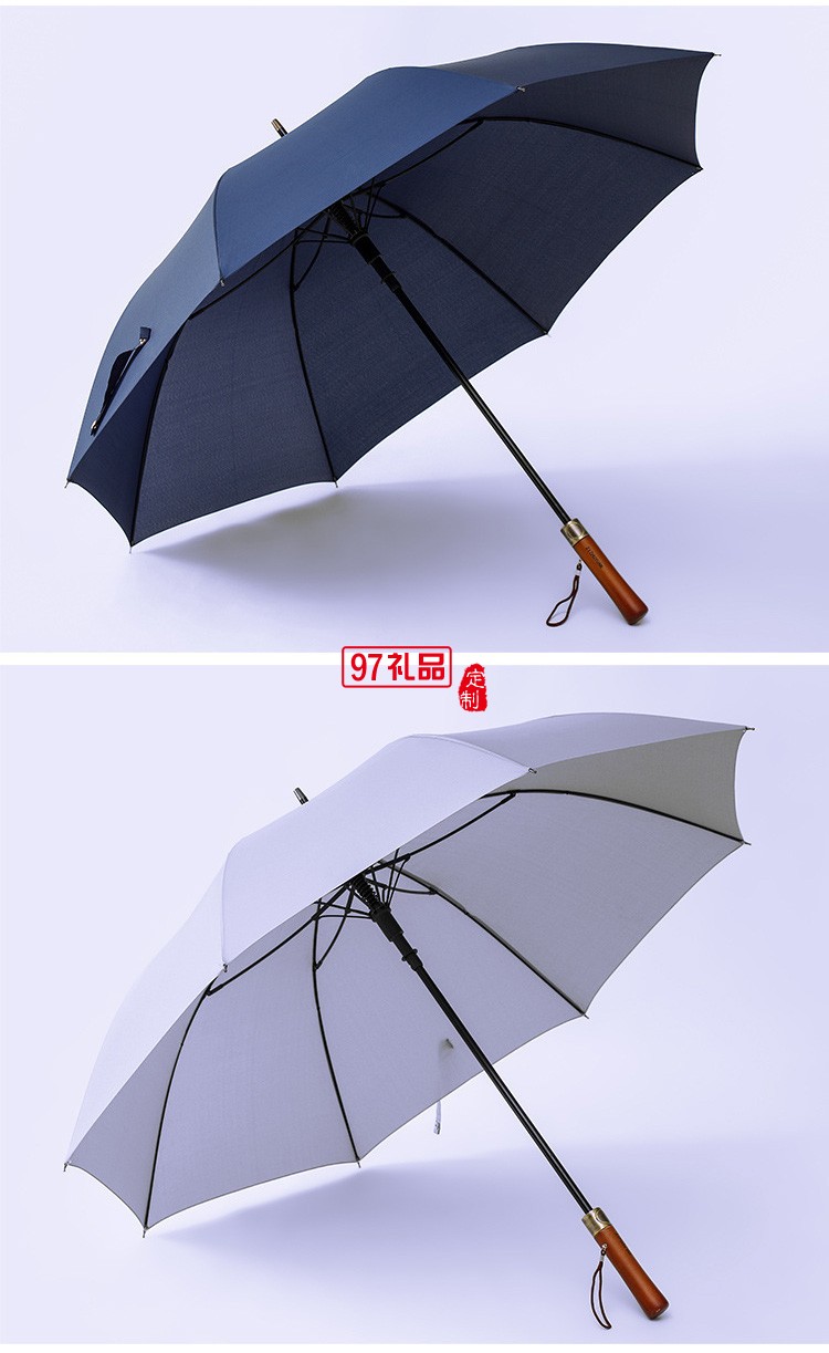超大高爾夫傘高端復古實木長柄雨傘自動晴雨傘直桿禮品廣告傘批發