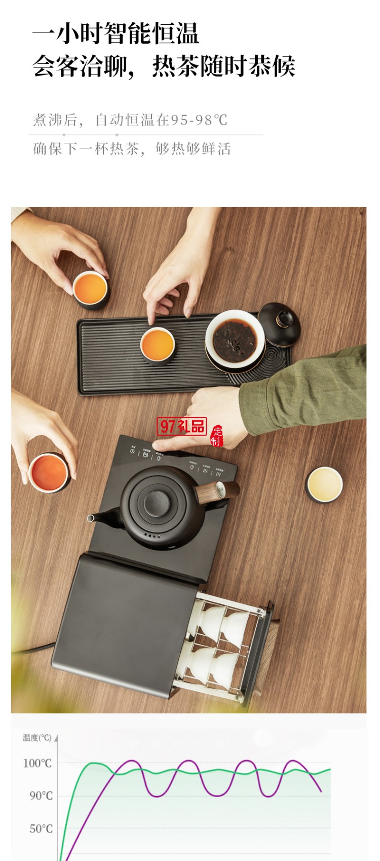 全自動(dòng)電熱水壺茶臺(tái)泡茶專(zhuān)用燒水壺帶消毒不銹鋼茶爐高檔商務(wù)禮品定制