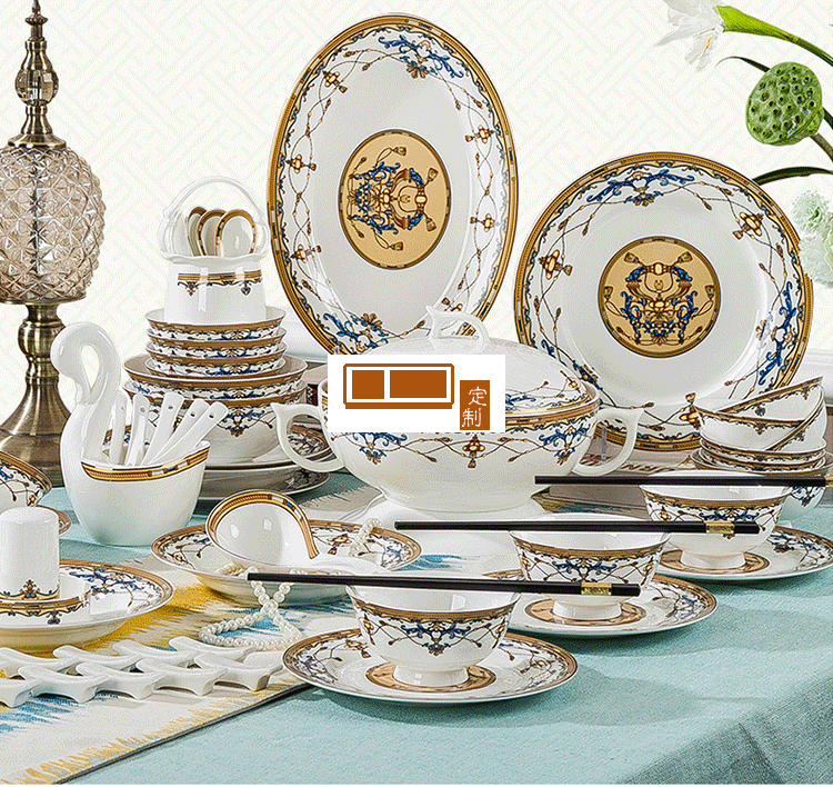 骨瓷餐具套裝 碗盤批發餐具陶瓷景德鎮陶瓷餐具促銷禮品