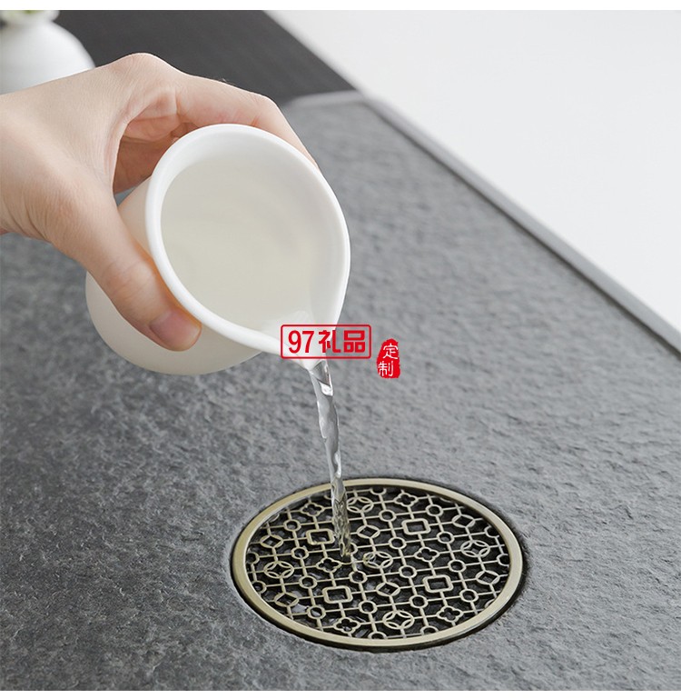 烏金石茶盤套裝 同心圓功夫茶具茶海 辦公室家用簡約茶臺托盤茶具