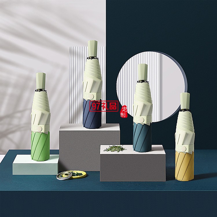 拼色創意手動三折傘 外貿折疊晴雨傘廣告傘umbrella