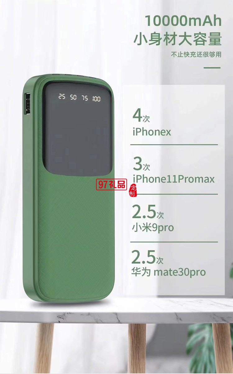 便攜快充四合一移動(dòng)電源 自帶線(xiàn)10000毫安