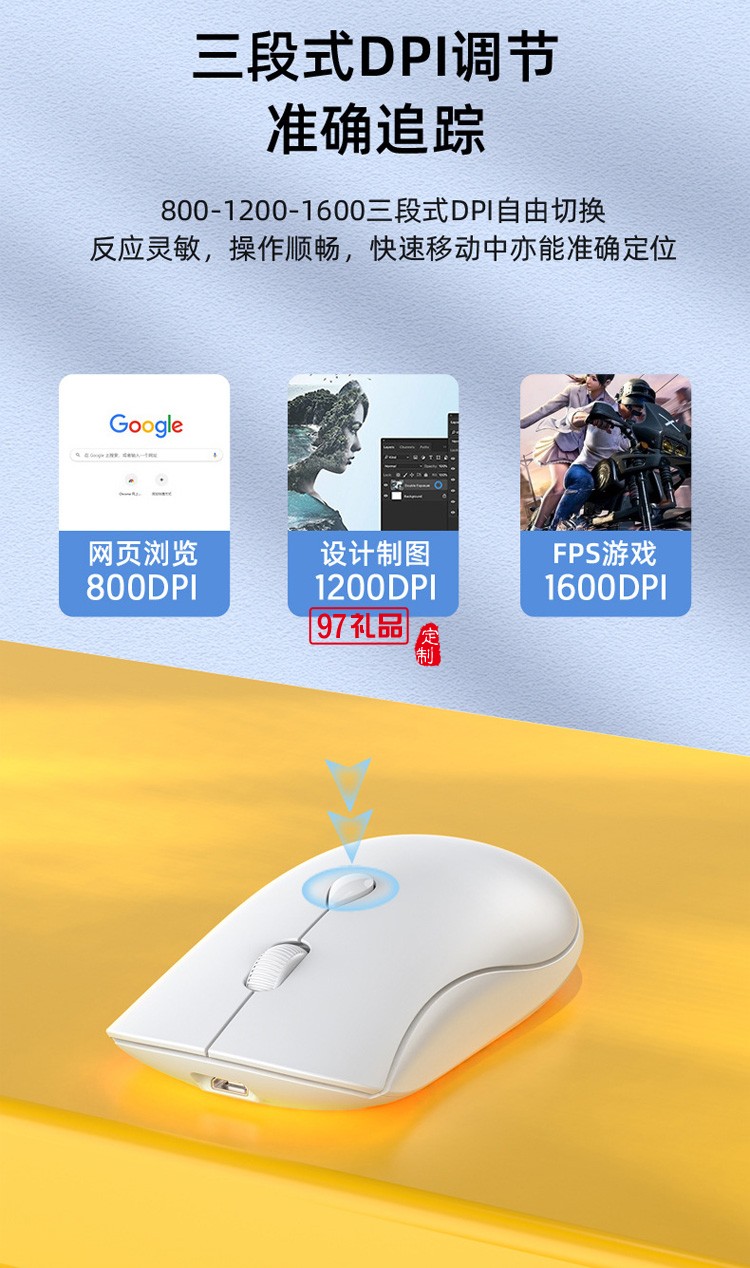 靜音鼠標 臺式機筆記本藍牙充電  2.4G