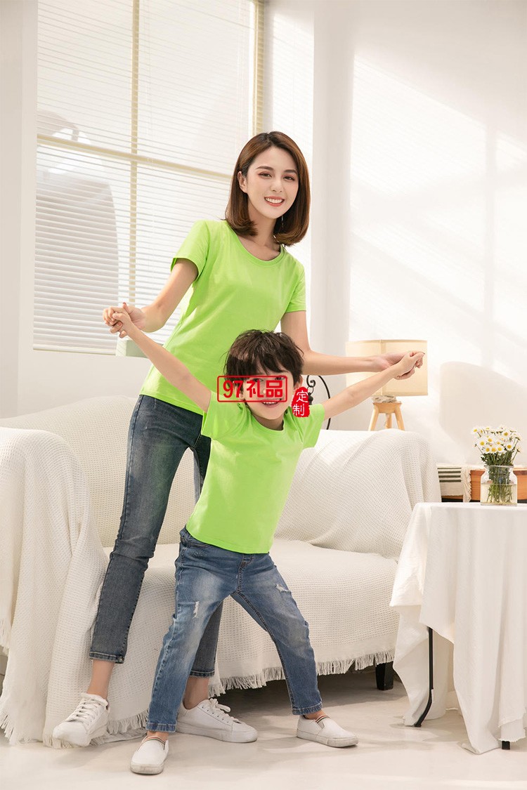 定制廣告衫CC棉兒童圓領(lǐng)短袖幼兒園班服活動短袖 