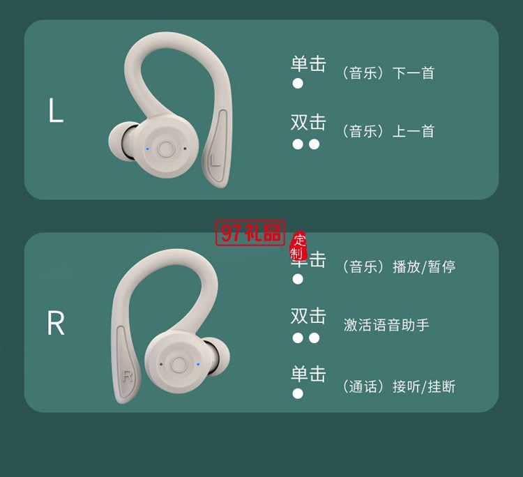 運(yùn)動防水跑步tws入耳式掛耳式雙用 真無線耳機(jī)