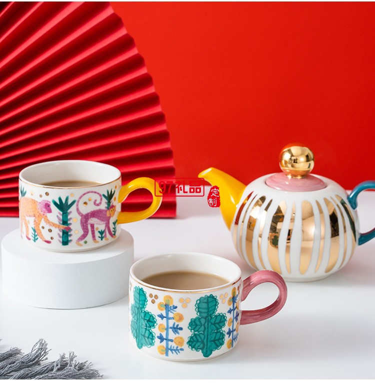 宮廷風下午茶餐具套裝子母泡茶壺陶瓷北歐風格英式小號創意個性