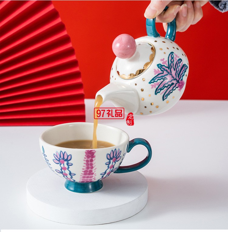 宮廷風下午茶餐具套裝子母泡茶壺陶瓷北歐風格英式小號創意個性