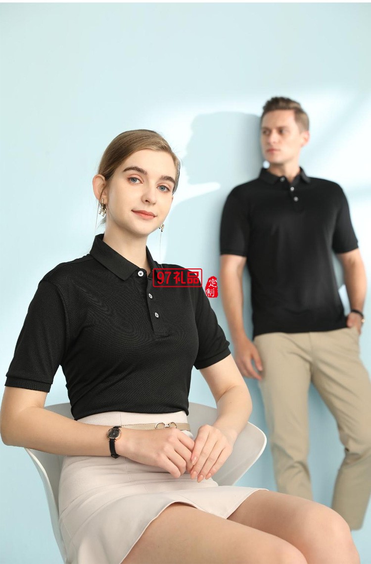 定制廣告衫200g巴洛克蔚藍(lán)翻領(lǐng)工作服活動(dòng)服飾可定制