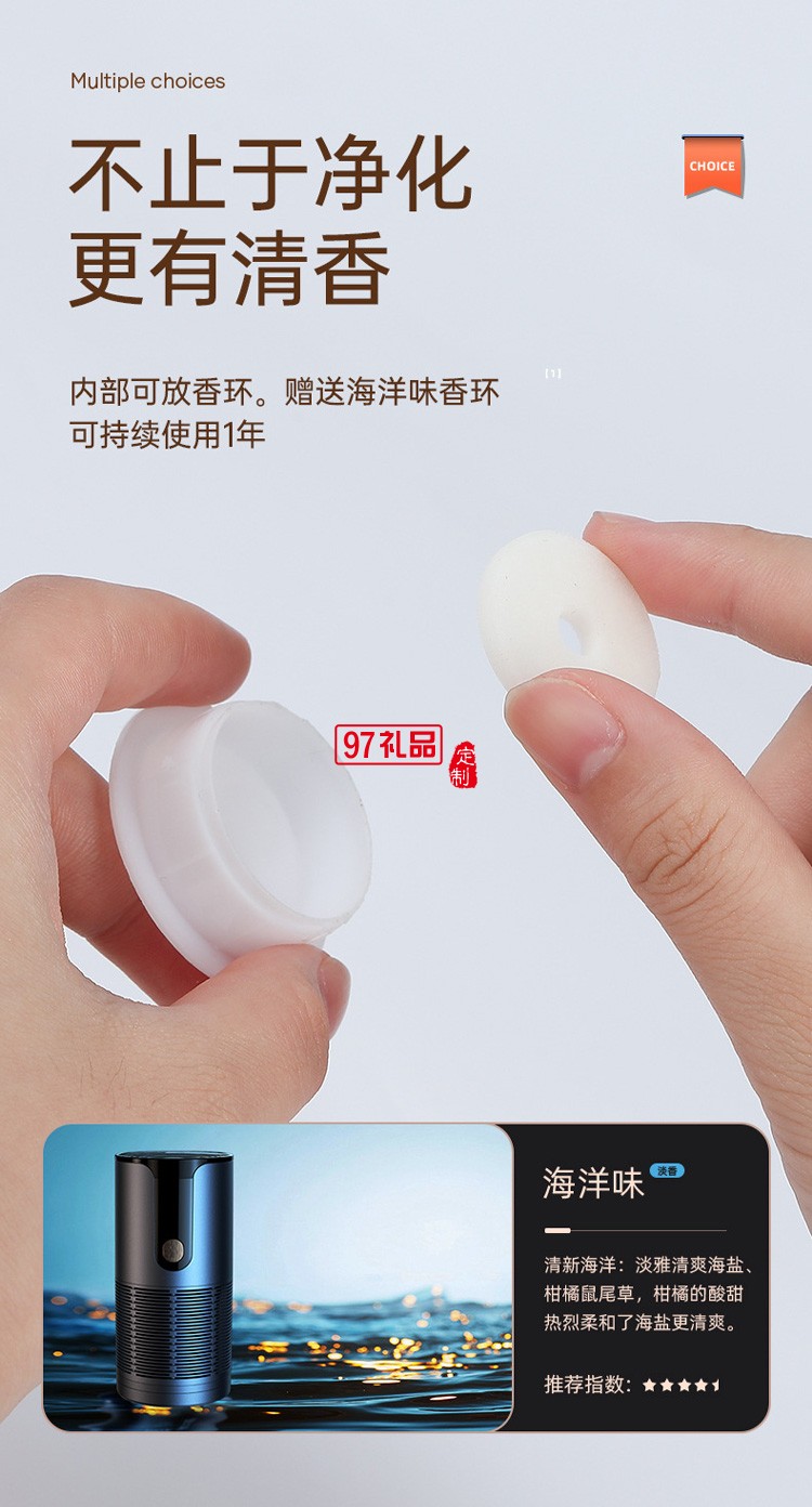 新品空氣凈化器袪甲醛消菌袪味香薰車載帶數顯負離子凈化器