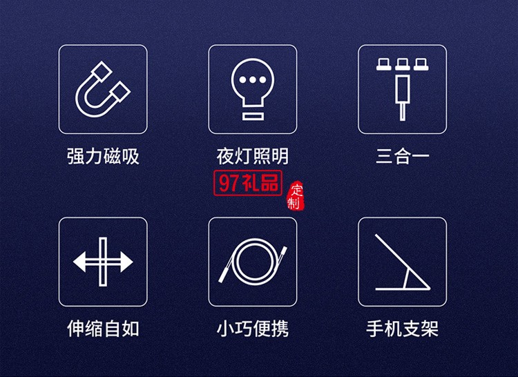 磁吸三合一數據線手機充電器吸頭快充線定制公司廣告禮品