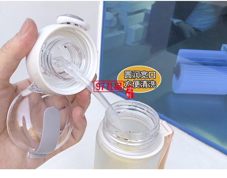 簡約磨砂塑料杯學生情侶清新個性夏天水瓶韓國ins風彈蓋隨手杯子