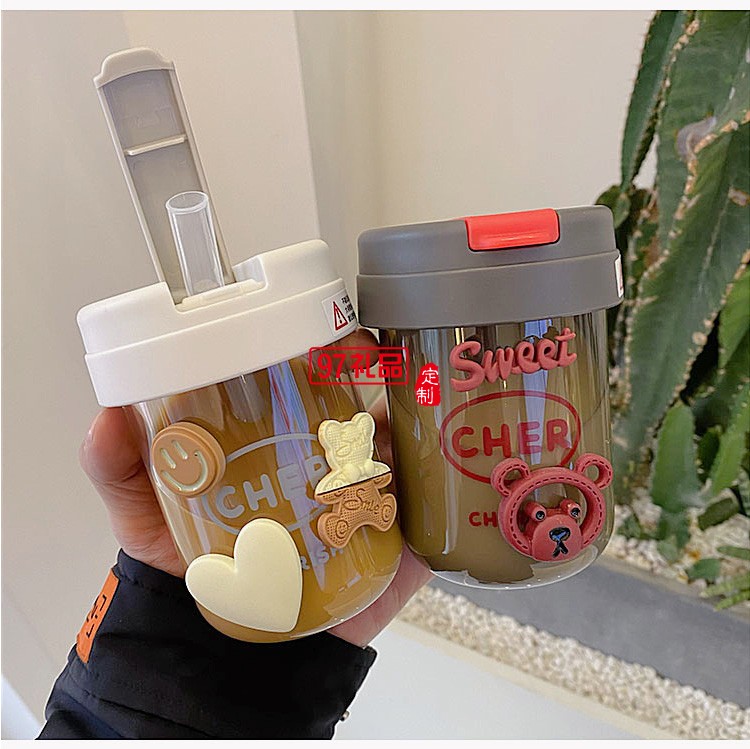 夏天創意ins風噸噸杯吸管可愛迷你小巧男女學生塑料水杯網紅便攜