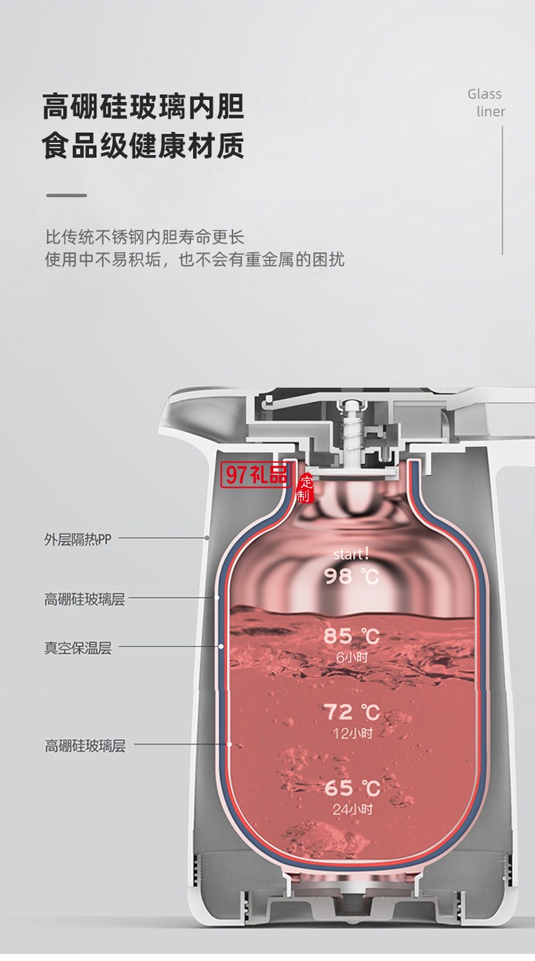 保溫水壺木手柄簡約風(fēng)咖啡壺家用時(shí)尚保溫瓶定制公司廣告禮品