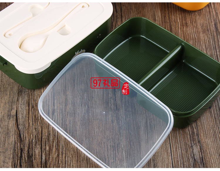 日式雙層卡通兔子塑料飯盒學生便當飯盒 微波爐手提分格便當盒